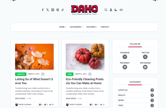 Daho WordPress Theme